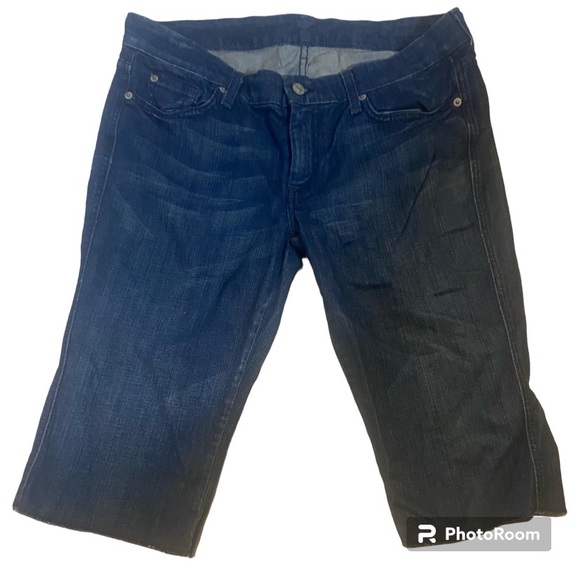 7 for all mankind_Seven’s_ Bermuda Jean Shorts_32_ Womens - Picture 1 of 8